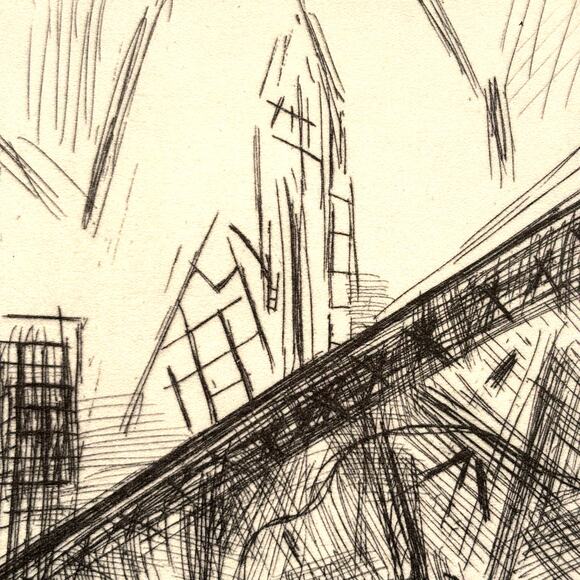 John Marin "Downtown New York" 1930s Art Print Treasury Collection Sketch Vtg - Picture 7 of 14